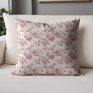 Chic Toile Print Throw Pillow Cases - Cottagecore Floral Decor Accent