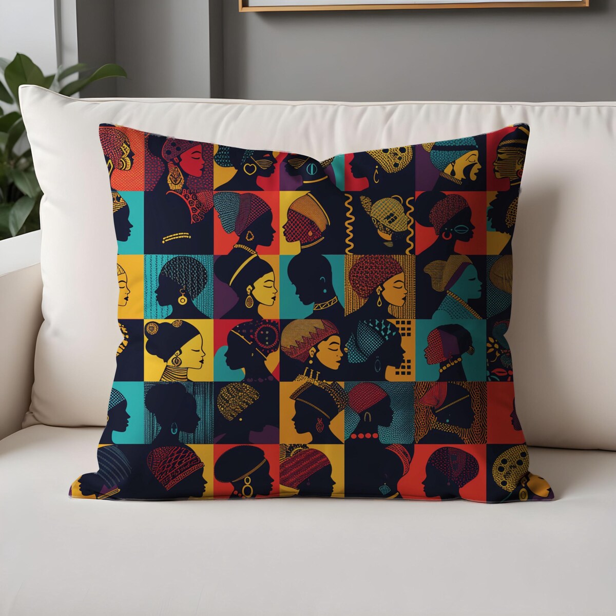 African Heritage Throw Pillow Afrocentric Decorative Cushion Vibrant Tribal Art Design - Etsy