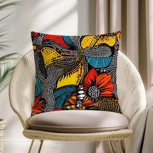 Ankara Dekokissen: Buntes Afrikanisches Tribal Geometrisches Kissen