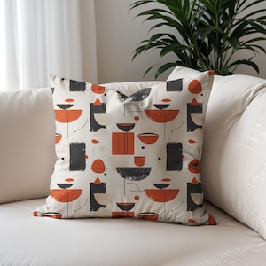 Bold & Chic Mid-Century Modern Pillow Cover – Abstract Retro Cushion for Vintage-Inspired Decor