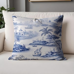 Romantisches Vintage Toile Kissenbezüge - französisch inspirierte dekorative Akzentkissenbezüge