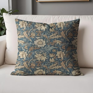 Poszewki na poduszki William Morris Blue Floral – eleganckie dekoracyjne poszewki na poduszki do klasycznego i ponadczasowego wystroju domu
