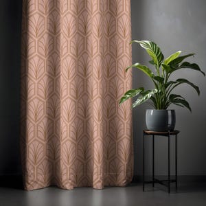 Art Deco Curtain - Blush Pink with Geometric Pattern for Modern Home Decor