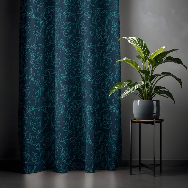 Teal Curtains - Etsy