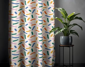 Multicolor Abstract Curtain – Whimsical Sprinkles Design for Cheerful Rooms