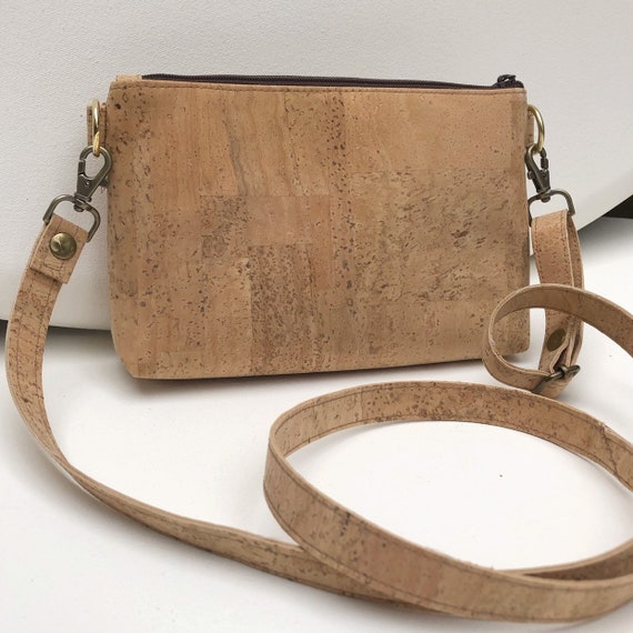 Small Cork Crossbody Purse With Adjustable Strap 