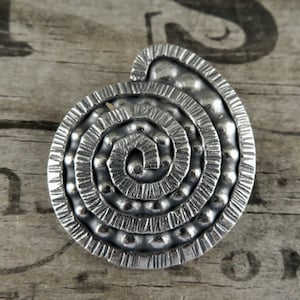 Hill Tribe Fine Silver Spiral Pendant | Hmong  Nautilus Pendant | Artisan Findings | Silver Findings | Thai Spiral Shell Pendant - BCH-21