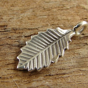 Hill Tribe Fine Silver Curled Leaf Charm or Petite Pendant - Fine Silver Leaf - Thai Silver Leaf - Hill Tribe Leaf - One Piece - TLF-8