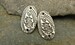 Floral Paisley Links - Artisan Sterling Silver Oval Links With Intricate Texture - One Pair - Artisan Sterling Silver Findings - LNK-16 