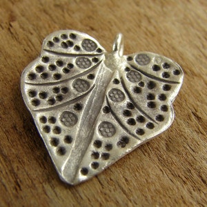 Hill Tribe Fine Silver Repousse Leaf Pendant | Jewelry Supplies - Findings - Jewelry Findings - Fine Silver - Charms - One Piece - TLF-9