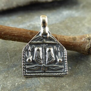 Artisan Sterling Silver Devine Footprints Charm or Petite Pendant - Sripada - Buddhapada - Protective Amulet  - DTY-12
