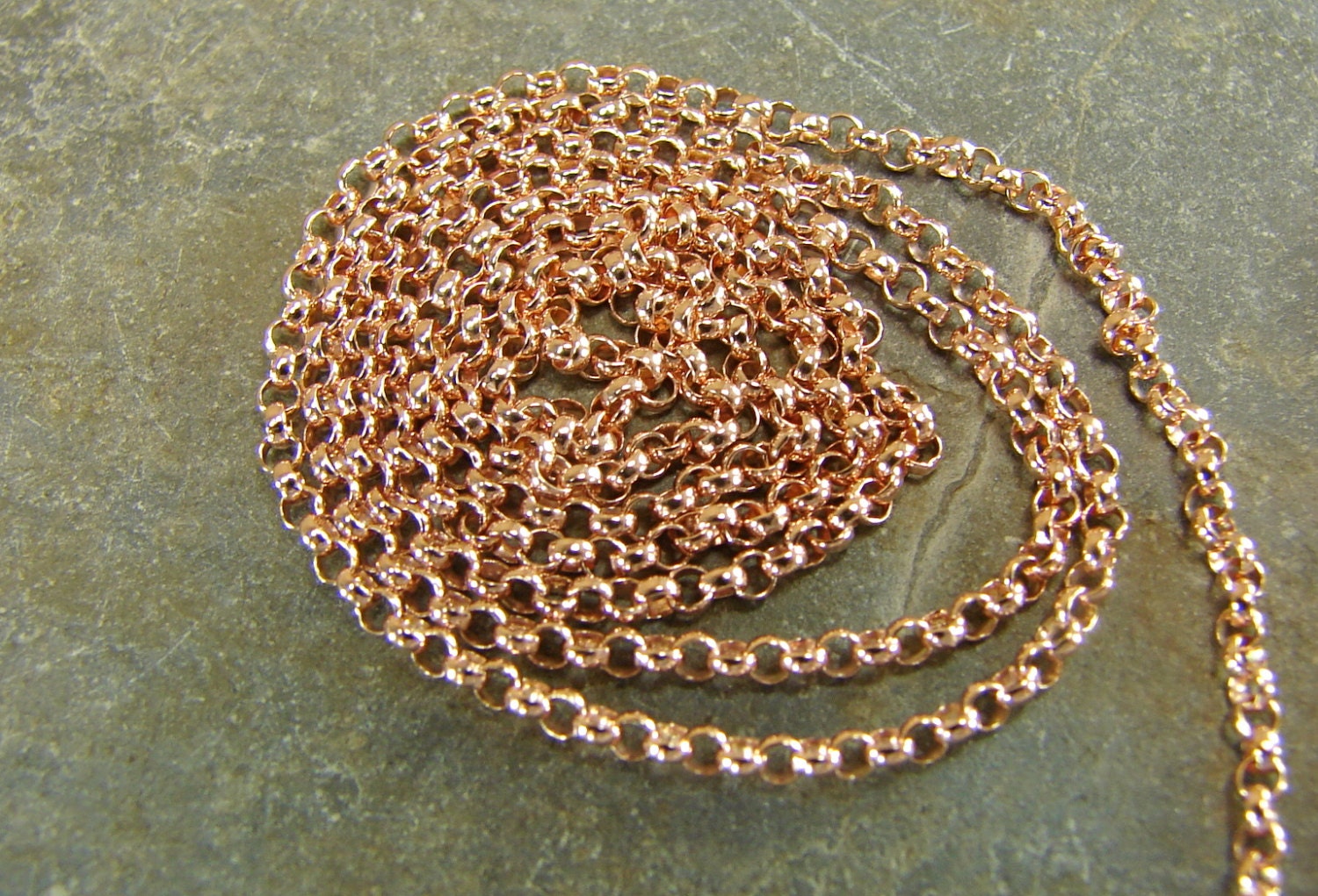 Rose Gold Fill 1.4mm Rolo Chain by the Foot Bulk Rose Gold Etsy