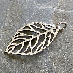 Rustic Sterling Silver Leaf | Artisan Sterling Silver Leaf Pendant | Natural Leaf Pendant | Jewelry Making Supplies | One Piece - LF-23