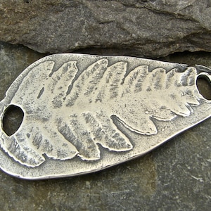 Organic Fern - Large Artisan Sterling Silver Fern LInk - One Piece -  LNK-34