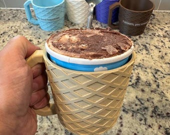 Personalized Ice Cream Pint Holder | Reusable Cozy Mug in Multiple Colors with Handle and Spoon Slot to Keep Your Hands Warm