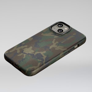 Classic Camo Tough Phone Case For iPhone 14 15 16 Pro Max, Samsung S24 S25 Ultra Pixel | Matte Glossy Military Army Print Protective Cover