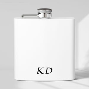 Personalized Initial Flask for Men, Custom Monogram Stainless Steel Hip Flask, Minimalist Groomsmen Gift, Engraved Gift for Him for her