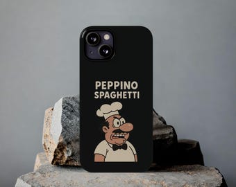 Funny Italian Meme iPhone Case, Peppino Spaghetti Case, Trendy Aesthetic Phone case Cover for iPhone 16, 15, 14, 13, 12, 11 Pro Max Mini