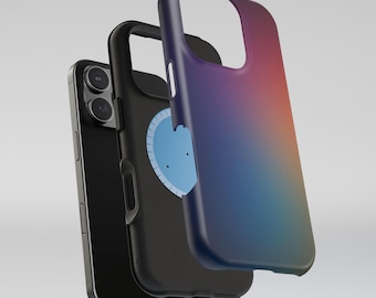 MagSafe Gradient iPhone Case, Colorful Ombre Tough Protective Phone Cover for iPhone 13 14 15 16 Pro Max, Aesthetic Tech Gift for Him or Her