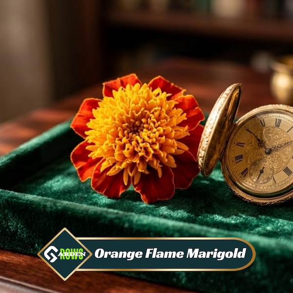 Orange Flame Marigold Seeds - Edible -Open-Pollinating -Potted -Draft Resistant -Cold Resistant -Dwarf -Plant in Spring/After frost