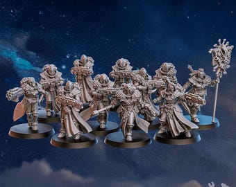3D Printed White Fangs Hunters Squad - Grimdark - DakkaDakka Miniatures