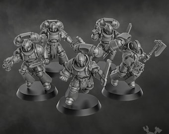 3D Printed Space Knights Storm Squad with Jetpacks (Pre-Assembled) - Grimdark - DakkaDakka Miniatures