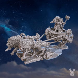 3D gedruckter Jarl Arna auf Sturmwagen - Stormpride Sisters - DakkaDakka Miniatures