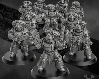 3D Printed Space Knights Team Pulsarum (Pre-Assembled) - Grimdark - DakkaDakka Miniatures