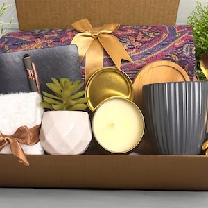 Thank you Gift, Hygge Gift Box with Pashmina, Thank you Gift for Friend, Care Package for Her, Thank you gift Mentor, Teacher, Coworker