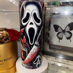 Spooky Ghostface tumbler | Halloween tumbler | Horror movie tumbler | 20 oz