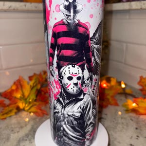 Pink spooky character  tumbler | Halloween tumbler | Spooky tumbler | 20 oz