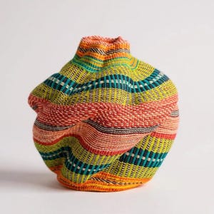 Handwoven  Basabasa Plant Pot Storage Basket - Extra Large Basket | Eco-Friendly Home Decor | Wavy Basket for Plant, Toys & Storage