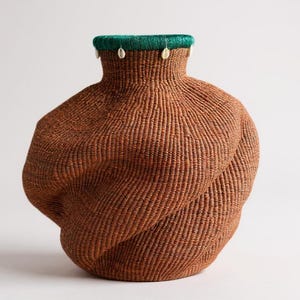Handwoven  Basabasa Plant Pot Storage Basket - Extra Large Basket | Eco-Friendly Home Decor | Wavy Basket for Plant, Toys & Storage