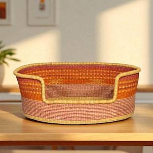 Handmade Dog Bed for Small & Large Dogs | Patterned Pet Furniture Basket | Dog House | Toy Storage for Pets