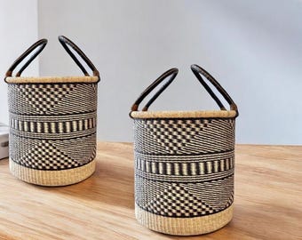 Handwoven Rattan Storage Basket with Handles | Extra Large Laundry & Toy Basket, 3 Sizes