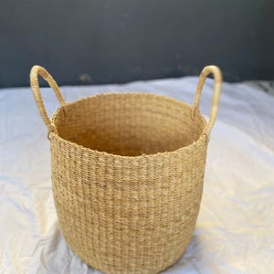 Panier de rangement au sol - Très grand panier avec poignée | Décoration d'intérieur écologique |  Panier à couverture tissée pour le linge, les jouets et le rangement