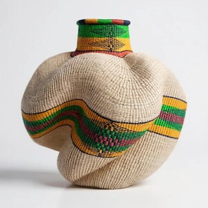 Handwoven  Basabasa Plant Pot Storage Basket - Extra Large Basket | Eco-Friendly Home Decor | Wavy Basket for Plant, Toys & Storage