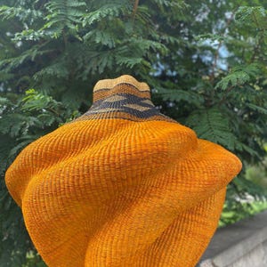 Handwoven  Basabasa Plant Pot Storage Basket - Extra Large Basket | Eco-Friendly Home Decor | Wavy Basket for Plant, Toys & Storage