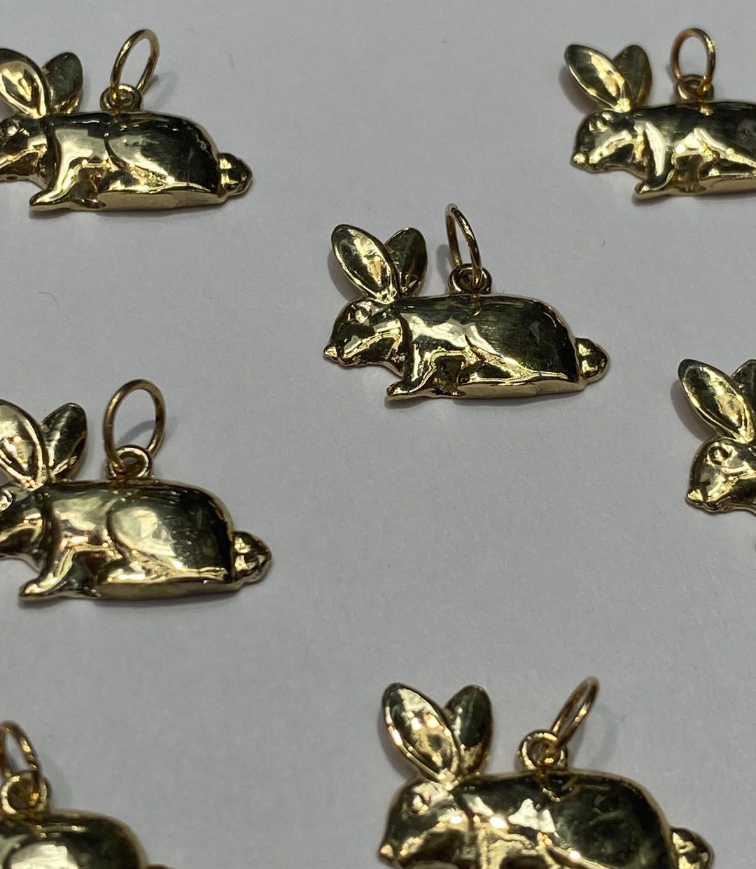 14k Solid Gold Rabbit Pendant - Etsy
