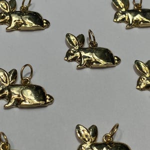 14k Solid Gold Rabbit Pendant