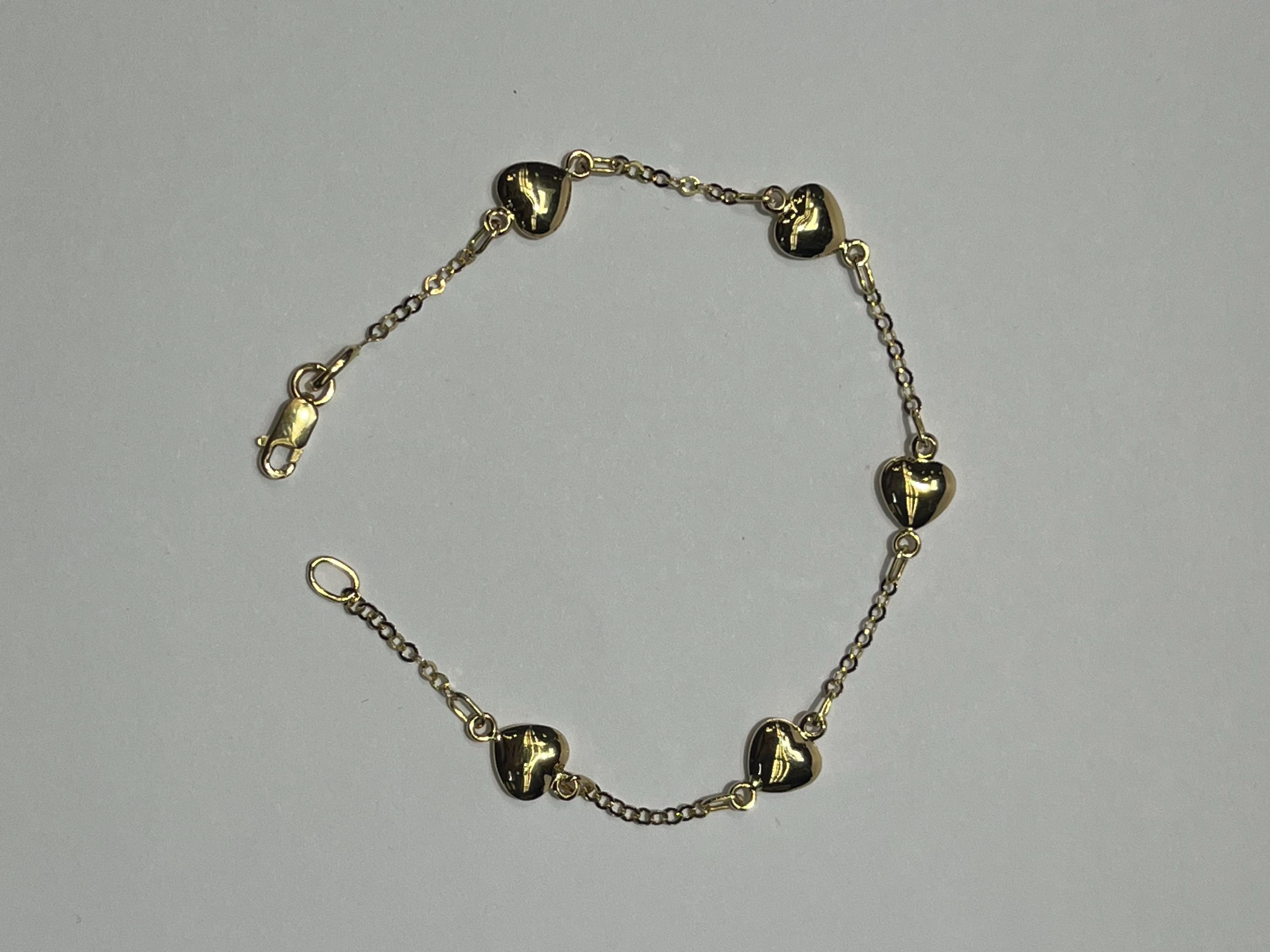 Heart Bracelet 14k YG - Etsy Heart Bracelet 14k YG - Etsy