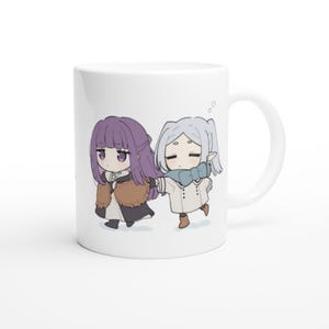 Kawaii Fern and Frieren Mug - Motivational Gift for Frieren Lovers - Cute Sighseeing Design, Journey mug