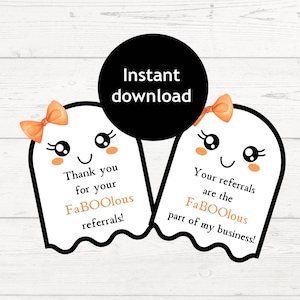Halloween Real Estate Referral Tag | Printable Halloween Home Health Marketing Tag | Downloadable Halloween Pop By Tags