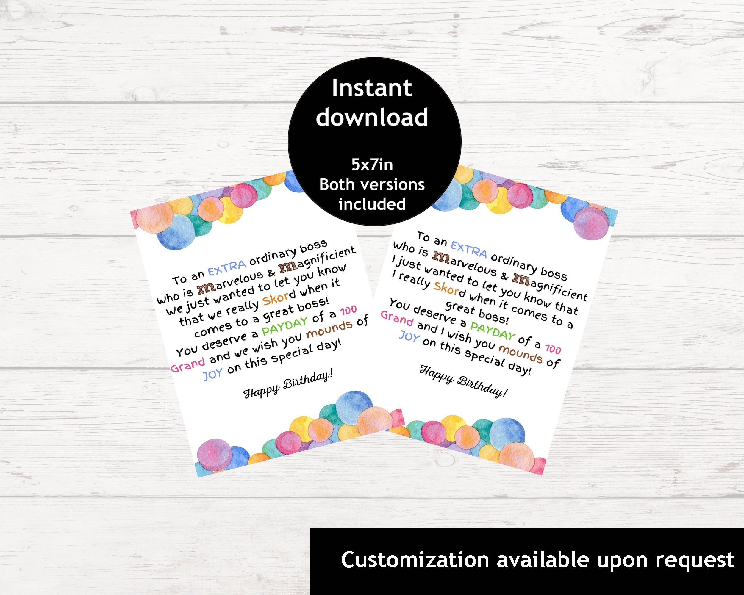 Boss Birthday Printable Candy Tag | Boss Birthday Printable Candy Poster | Funny Boss Birthday Gift Ideas |