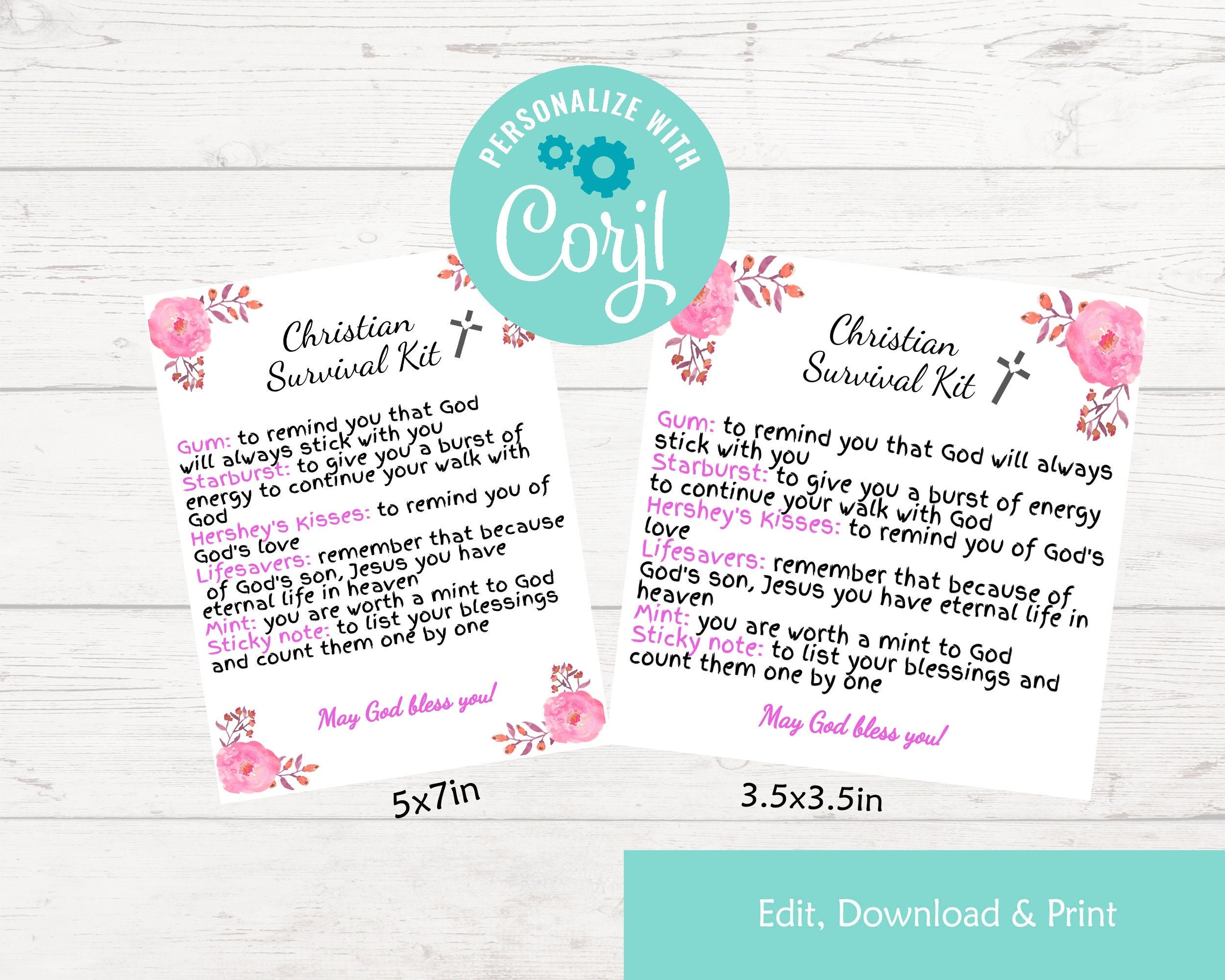 Editable Christian Survival Kit Printable Christian Survival - Etsy