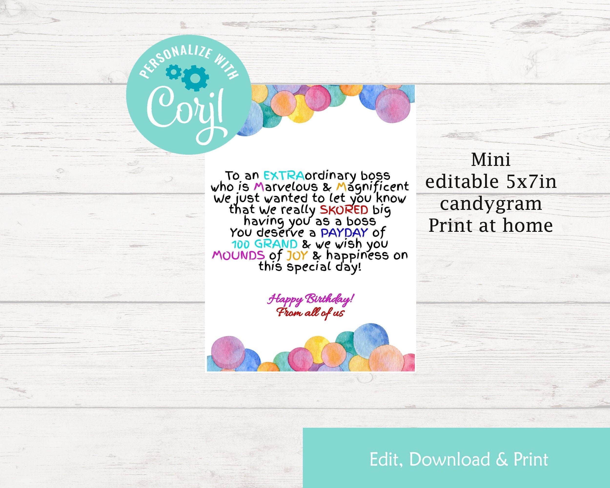 Boss Appreciation Candy Survival Kit Boss Appreciation Printable Candy ...