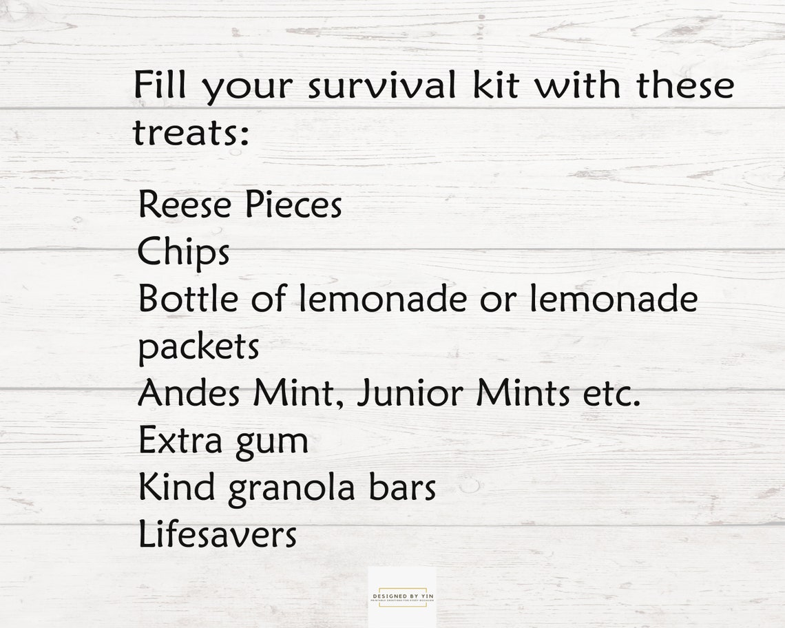 Middle School Survival Kit Printable Survival Kit for Middle Etsy