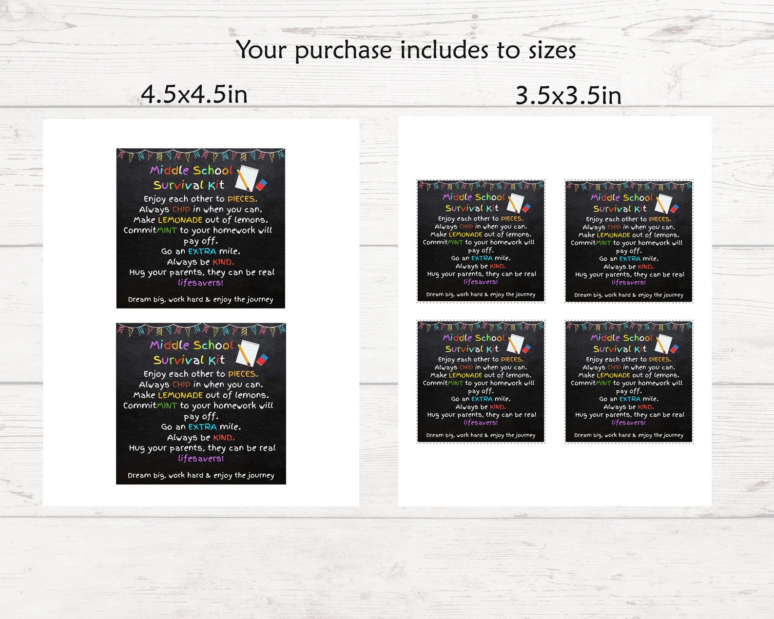 Middle School Survival Kit Printable Survival Kit for Middle Etsy