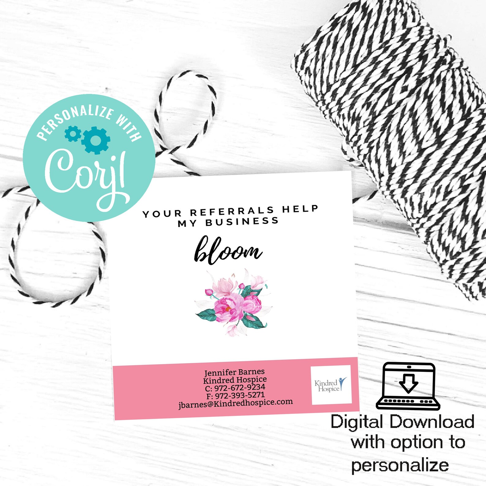 Flower Referral Gift Tag Home Health & Hospice Marketing Tag Etsy