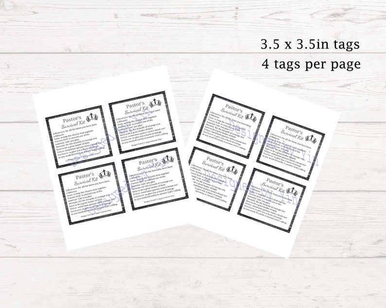 Pastors Survival Kit Printable Survival Kit Pastor Appreciation Gift ...